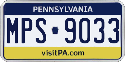 PA license plate MPS9033