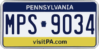 PA license plate MPS9034