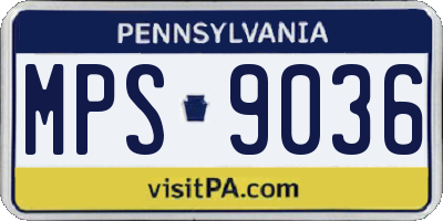 PA license plate MPS9036