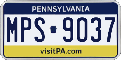 PA license plate MPS9037