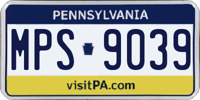 PA license plate MPS9039