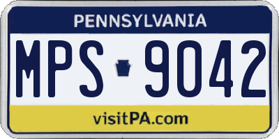 PA license plate MPS9042