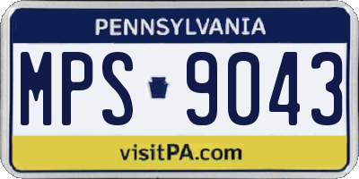 PA license plate MPS9043