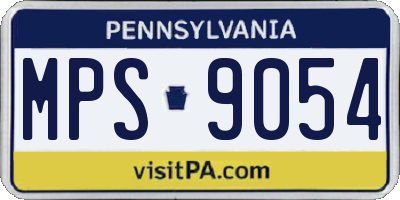 PA license plate MPS9054