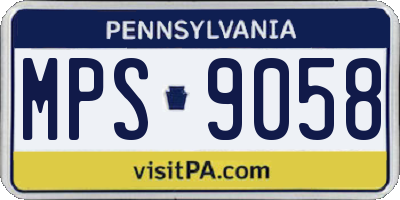 PA license plate MPS9058