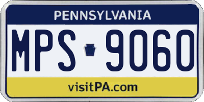PA license plate MPS9060