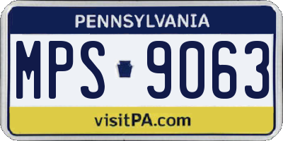 PA license plate MPS9063