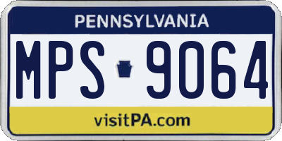 PA license plate MPS9064