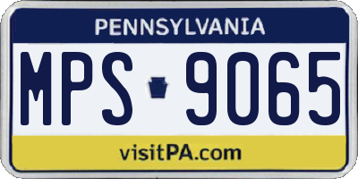 PA license plate MPS9065