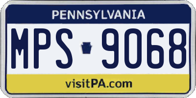 PA license plate MPS9068
