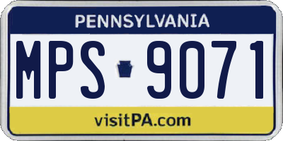 PA license plate MPS9071