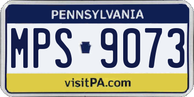 PA license plate MPS9073
