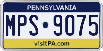 PA license plate MPS9075