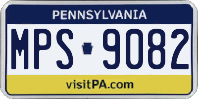 PA license plate MPS9082