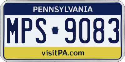 PA license plate MPS9083