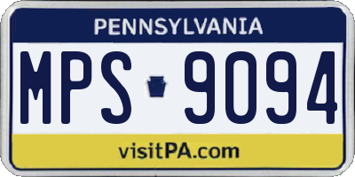 PA license plate MPS9094