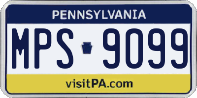 PA license plate MPS9099
