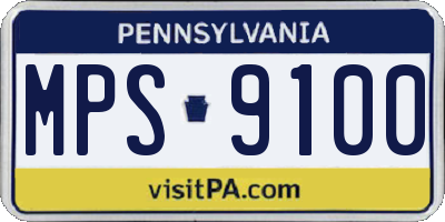 PA license plate MPS9100