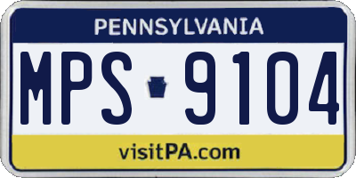 PA license plate MPS9104