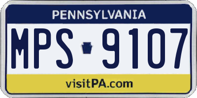 PA license plate MPS9107