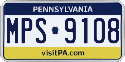 PA license plate MPS9108