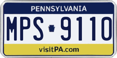 PA license plate MPS9110