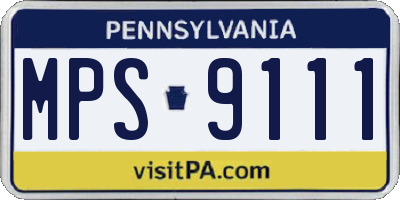PA license plate MPS9111