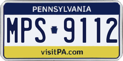PA license plate MPS9112