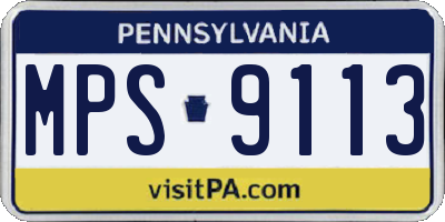 PA license plate MPS9113