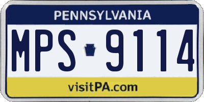 PA license plate MPS9114