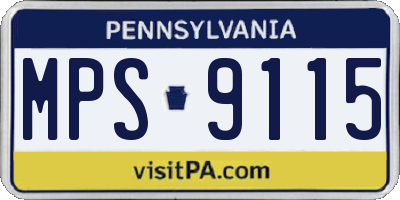 PA license plate MPS9115