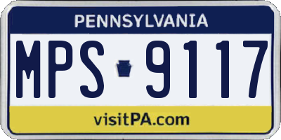 PA license plate MPS9117
