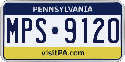 PA license plate MPS9120