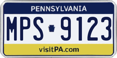 PA license plate MPS9123