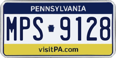 PA license plate MPS9128