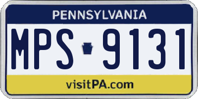 PA license plate MPS9131