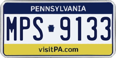PA license plate MPS9133
