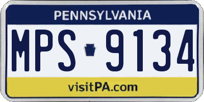 PA license plate MPS9134