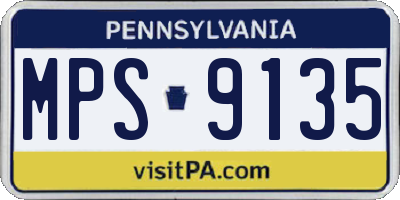 PA license plate MPS9135