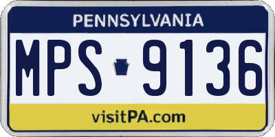 PA license plate MPS9136