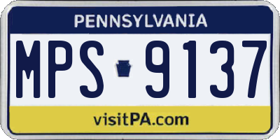 PA license plate MPS9137