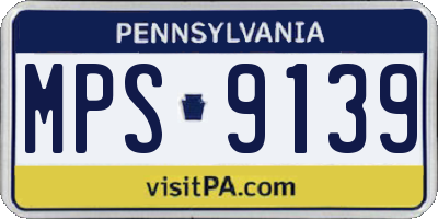 PA license plate MPS9139