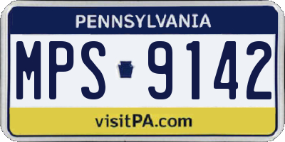 PA license plate MPS9142