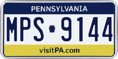PA license plate MPS9144