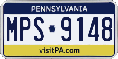 PA license plate MPS9148