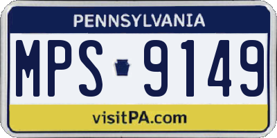 PA license plate MPS9149
