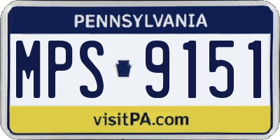 PA license plate MPS9151