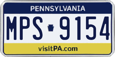 PA license plate MPS9154