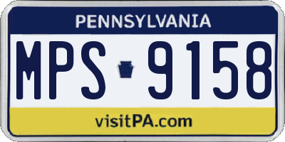 PA license plate MPS9158