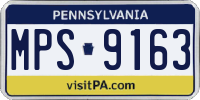 PA license plate MPS9163